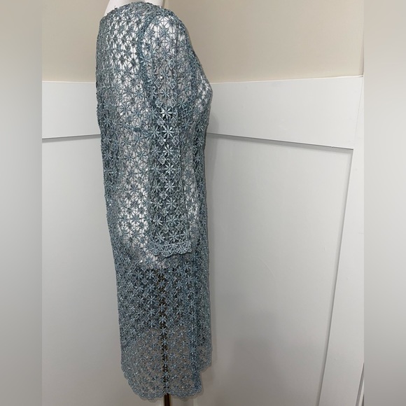 Cachet Light Metallic Blue Lace Sequin Size Small - Picture 5 of 11